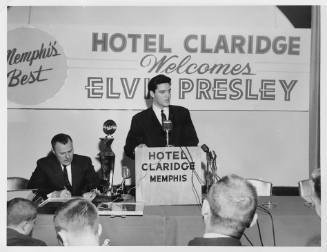 Elvis at Press Conference, Claridge Hotel, Memphis