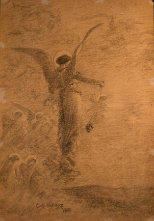 Angel with Incense Lamp, Study for "Light of The Incarnation"