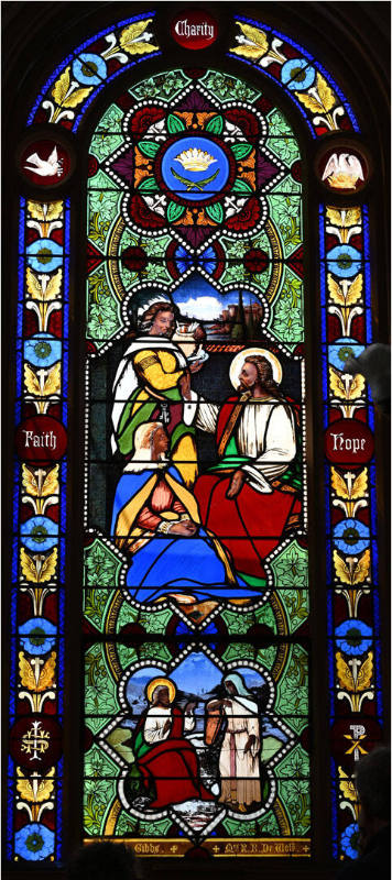 Warren Black Gospel Window: Christ in Conversation with Mary, Martha, Samaritan Woman