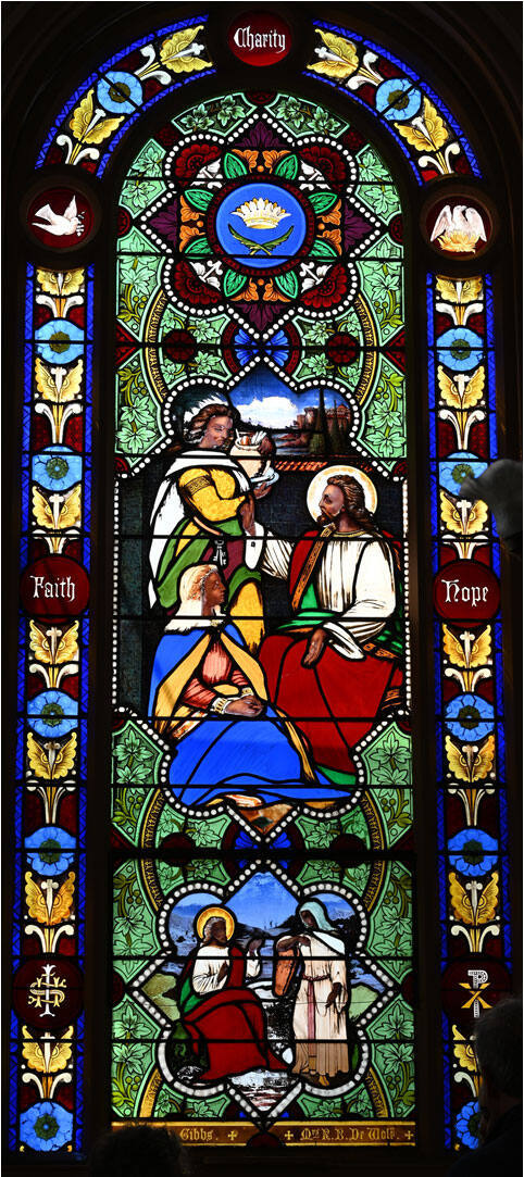 Warren Black Gospel Window: Christ in Conversation with Mary, Martha, Samaritan Woman