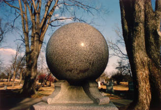 Sphere-Shaped Finial on Grave Marker
