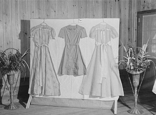 Dresses Made by Home Economics Class Which Won First Prize, Ashwood Plantations, South Carolina