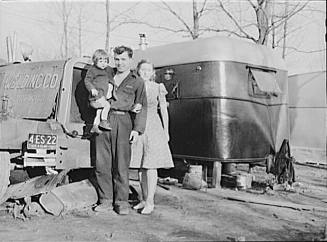 Construction Worker and Family Living in a Trailer Camp, Portsmouth, Virginia