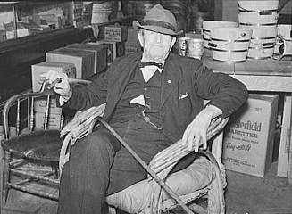 Mr. R. B. Whitley, President of the Bank, Visiting his General Store, Wendell, Wake County, North Carolina