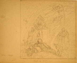 "The Light of Love," supplementary sketch for The Spectrum of Light Mural, Reading Room, Library of Congress