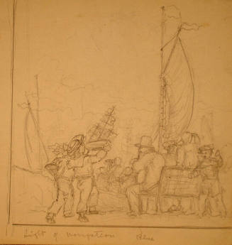 "The Light of Navigation," supplementary sketch for The Spectrum of Light Mural, Reading Room, Library of Congress