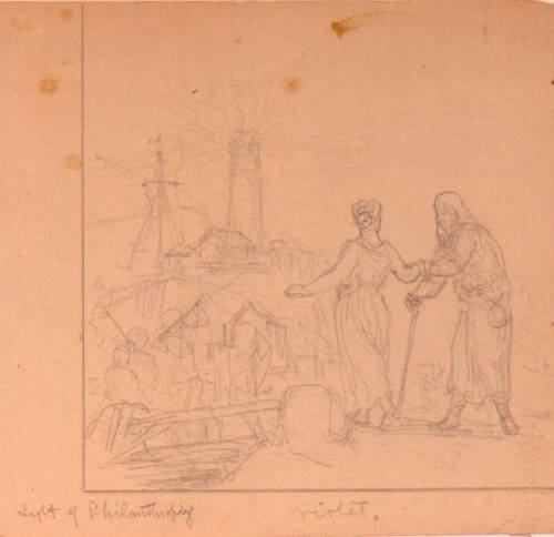 "The Light of Philanthrophy," supplementary sketch for The Spectrum of Light Mural, Reading Room, Library of Congress