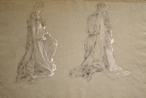 Two Draped Female Figure Studies for "Light of the Incarnation"