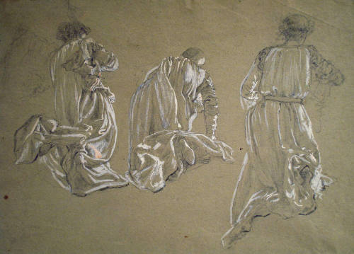 Three Draped Figure Studies for "Light of the Incarnation"