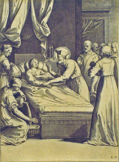Untitled [Death Bed Scene -Saint Ignatius? Giving Last Rights? ]