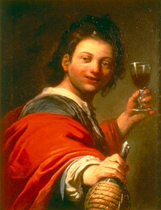 Young Man Drinking Wine