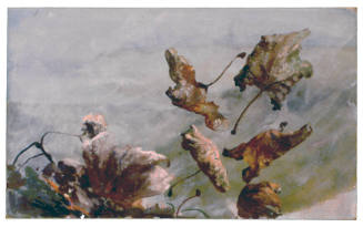 Falling Leaves, Study for Woman on Park Bench