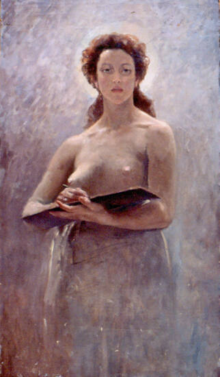 Female Figure with Opened Book, Study for Memorialis