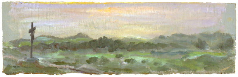 Landscape Study with Crucifix