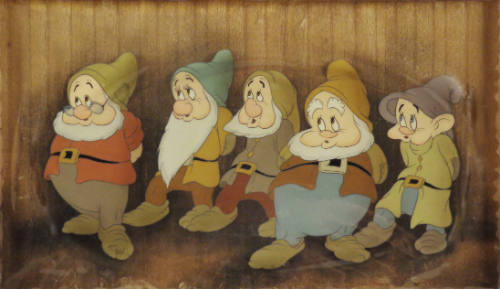 Happy, Bashful, Sleepy, Doc and Dopey from the film "Snow White and the Seven Dwarfs"