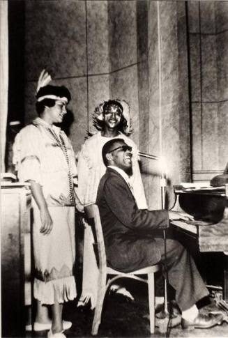 Ray Charles with Martha Jean "The Queen" Steinberg and Robert "Honey Boy" Thomas, DJ, WDIA, Goodwill Revue, Memphis