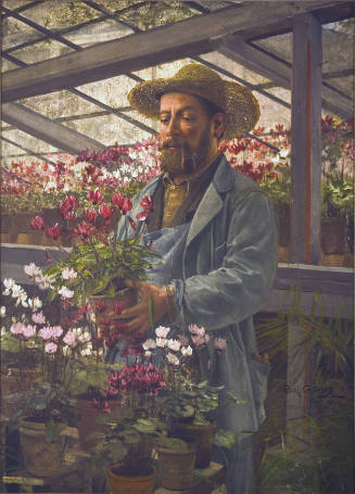 Man and Cyclamens