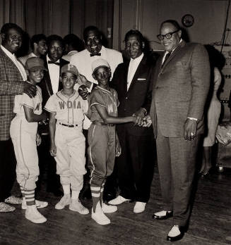 WDIA Little Leaguers with Unidentified Man, B.B. King, Howlin' Wolf, Muddy Waters, and Big Joe Turner, Memphis