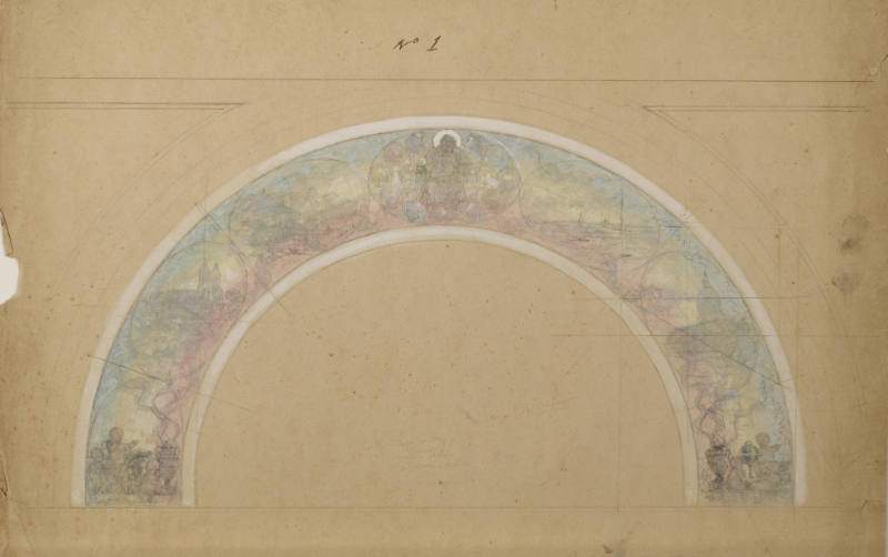 "Spirit of Thought," Arch Design No.1 for Mural, Peoples' Church, St. Paul, Minnesota