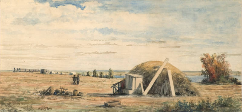 Encampment Between Railroad and River, Dakota Territory