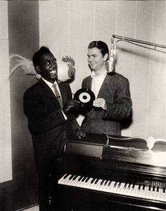Roscoe Gordon and Sam Phillips at Sun Records, Memphis