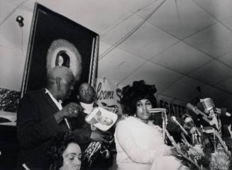 Coretta Scott King, Ben Branch, and Aretha Franklin, Club Paradise, SCLC Convention, Memphis, July