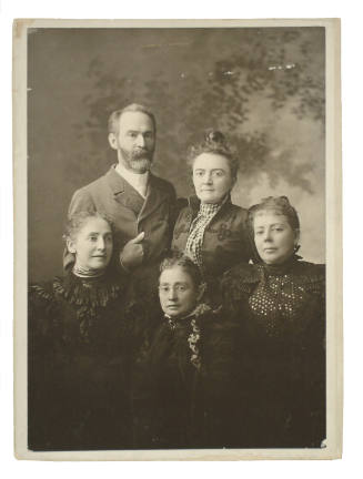 Carl Gutherz with his Sisters, Anna, Nellie And Lena, and Cousin (through marriage),  Wallie Rohn