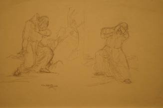 Two Male Figure Studies for "The Temptation of St. Anthony"