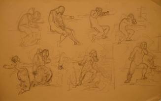 Sheet of Figure Studies for "The Temptation of St. Anthony"