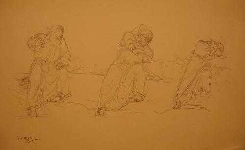 Three Male Figure Studies for "The Temptation of St. Anthony"