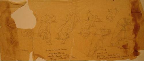 Sheet of Figure Studies for "The Temptation of St. Anthony"