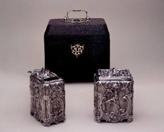 Tea Canister and Sugar Canister in Shagreen Box