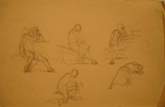 Three Male Figure Studies for "The Temptation of St. Anthony"