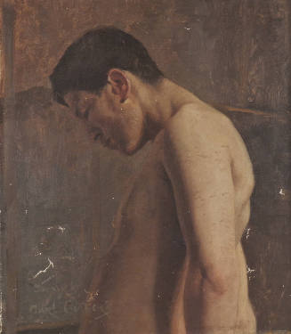 Standing Male Figure with Head Lowered, in Profile