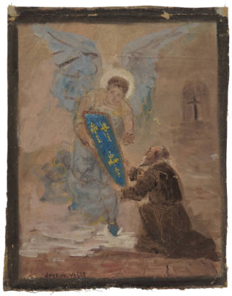 Angel Giving Shield to a Monk