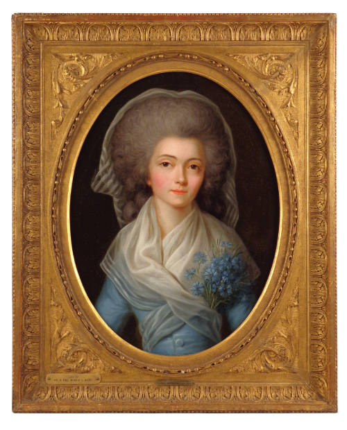 Portrait of a Lady or Lady with Blue Bachelor-Button Corsage