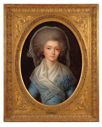 Portrait of a Lady or Lady with Blue Bachelor-Button Corsage