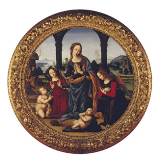 Madonna and Child with Young Saint John The Baptist, Joseph and Angels