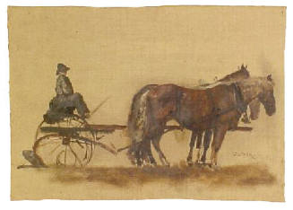 Farmer and Plow with Two-Horse Hitch, Study for Dakota