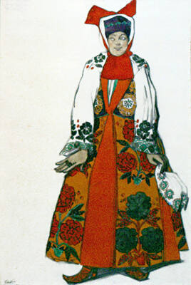 Costume for a Peasant Woman, from Rimsky-Korsakov's "Sadko"