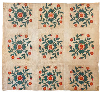 Quilt, Whig Rose Pattern