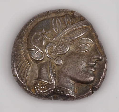 Tetradrachm with Head of Athena (obverse), Owl, Olive Spray and Moon (reverse)