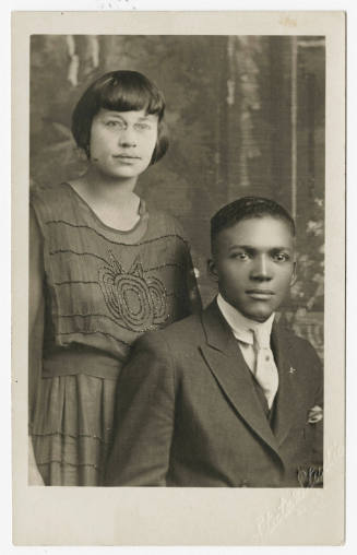 [Young woman and young man in studio, Chicago]