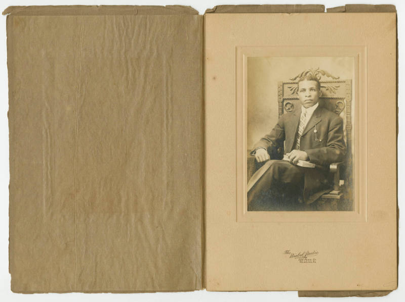 [Young man seated in a studio, Reading, PA]