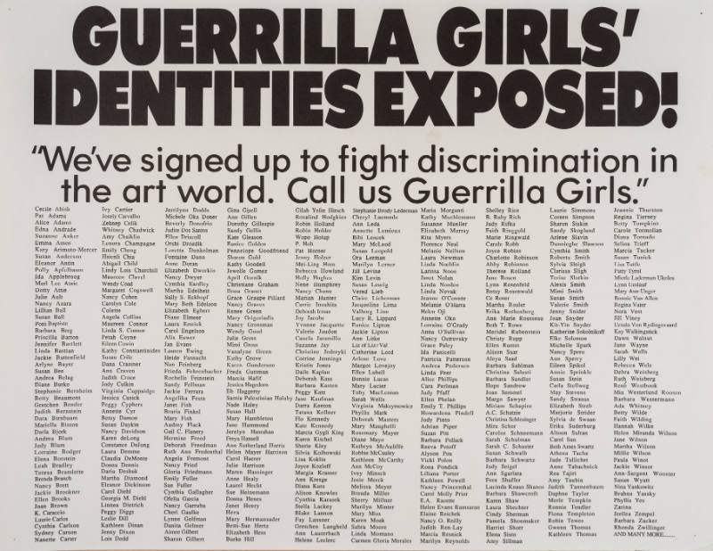 Guerrilla Girls' Identities Exposed!