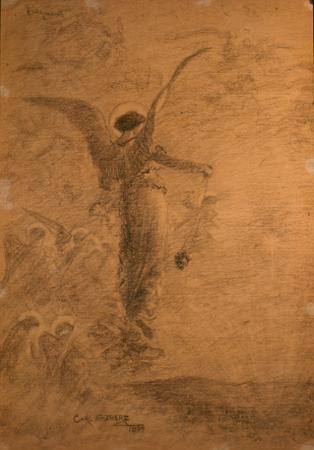 Angel with Incense Lamp, Study for "Light of The Incarnation"