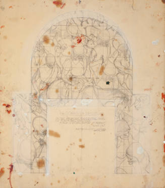 Compositional Sketch for "Coming of Desoto," Public Works of Art Mural, Pink Palace Museum, Memphis
