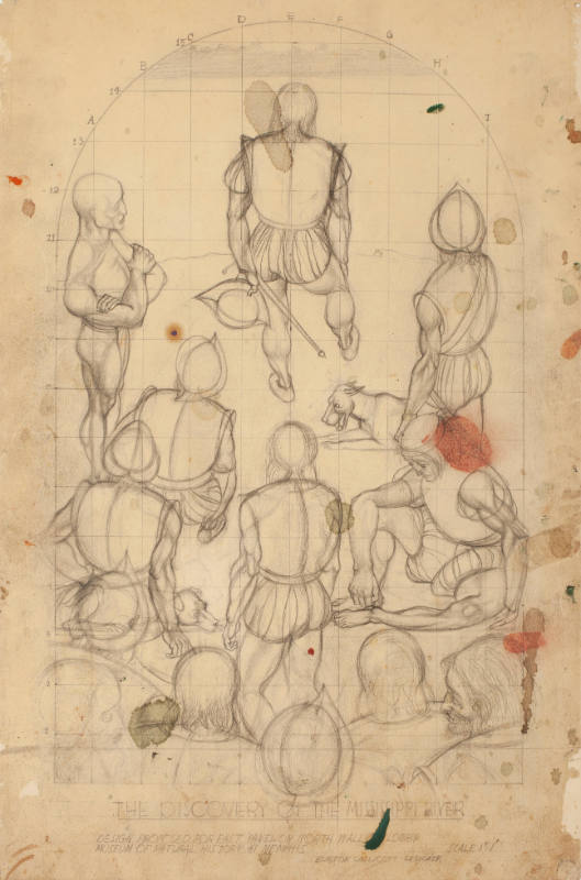 Compositional Sketch for "Discovery of The Mississippi," Public Works of Art Mural, Pink Palace Museum, Memphis