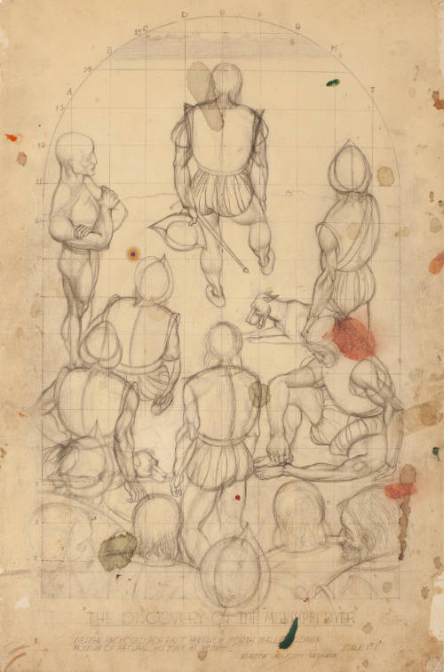 Compositional Sketch for "Discovery of The Mississippi," Public Works of Art Mural, Pink Palace Museum, Memphis