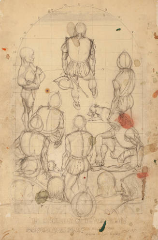 Compositional Sketch for "Discovery of The Mississippi," Public Works of Art Mural, Pink Palace Museum, Memphis